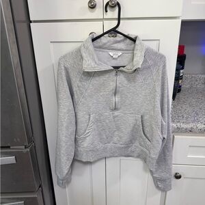 Danskin Light Gray Half-Zip Pullover no Hood